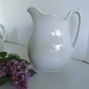 1800s Antique White Ironstone Pitcher White Decor Antique White Ironstone alcock